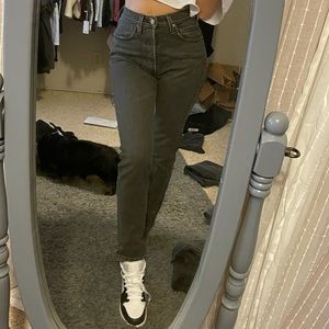 Washed out black Levi 501s high rise